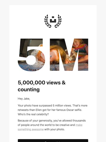 5,000,000 views on your Unsplash photos Thumbnail Preview