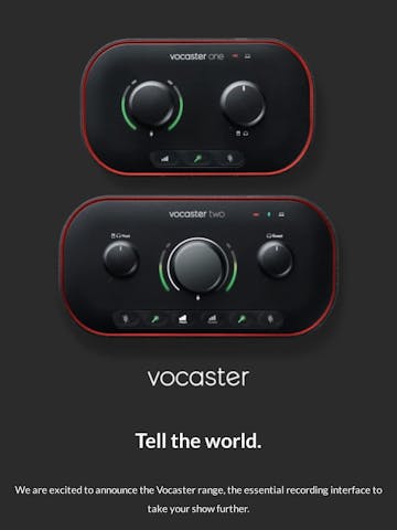 Introducing Vocaster One and Vocaster. Thumbnail Preview