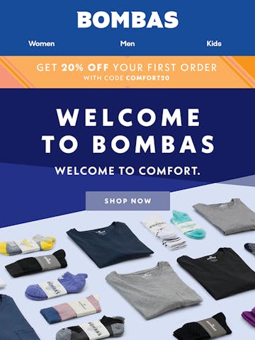 Bombas Welcome Email Design Thumbnail Preview