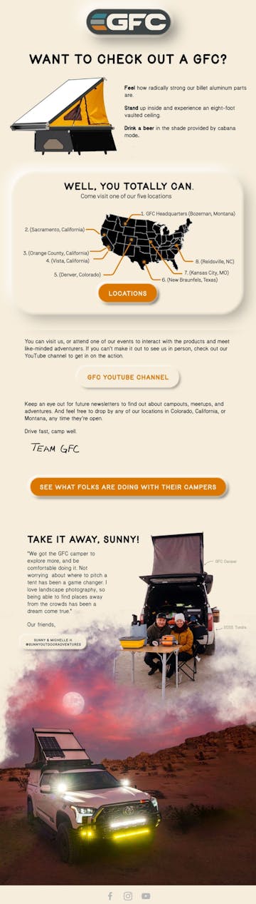 GoFastCampers Email Design Thumbnail Preview