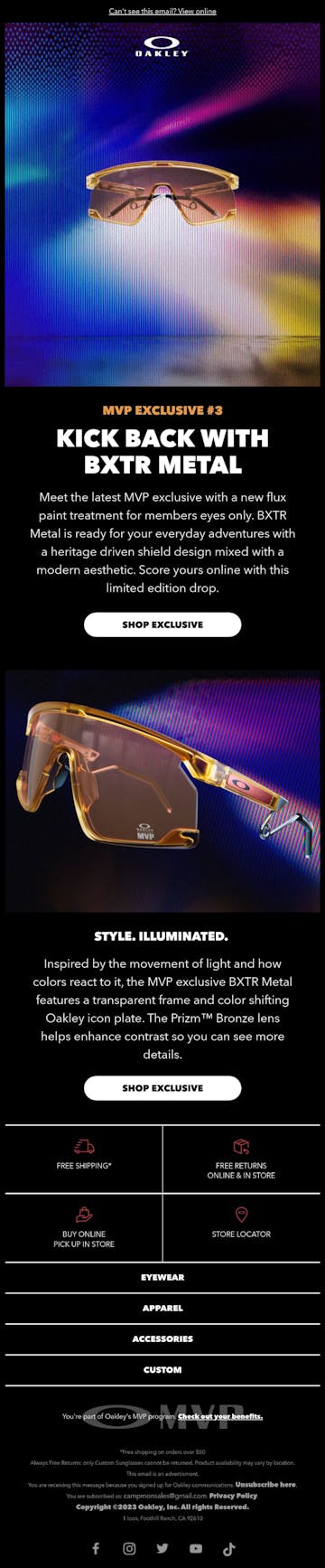 Oakley Email Design Thumbnail Preview