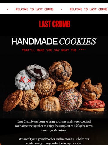 Head Baker at Last Crumb Email Design Thumbnail Preview