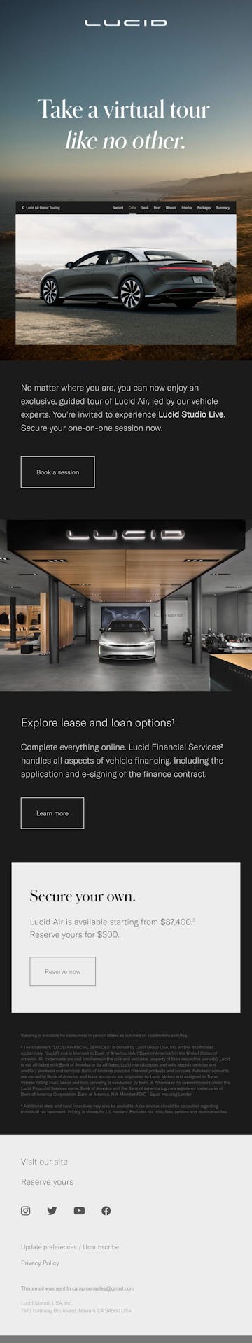 Lucid Motors Email Design Thumbnail Preview