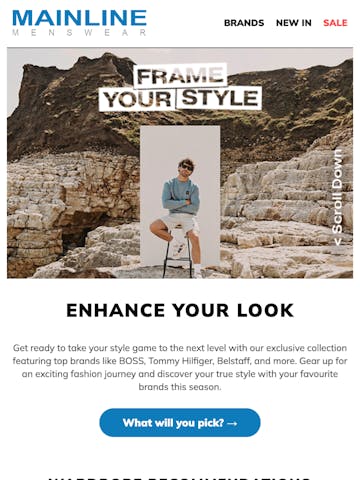Interactive Email from Mainline Menswear Thumbnail Preview