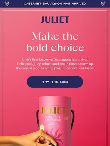 Juliet Wine Email Design Thumbnail Preview