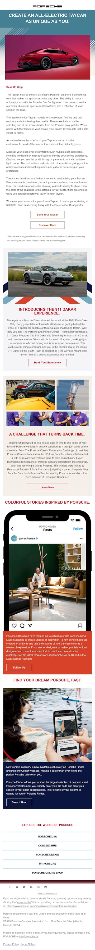 Porsche Email Design Thumbnail Preview