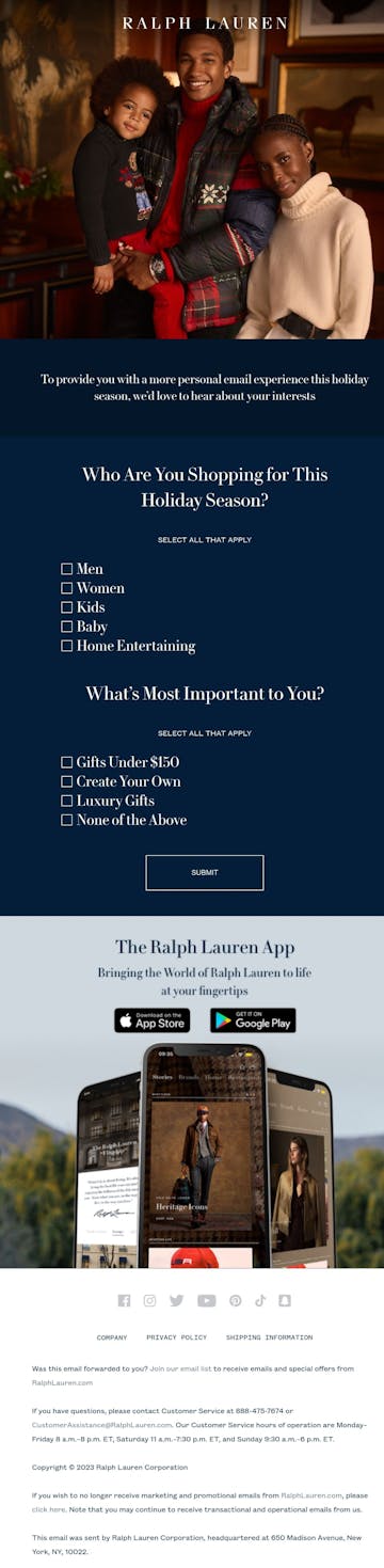 Ralph Lauren Email Design Thumbnail Preview