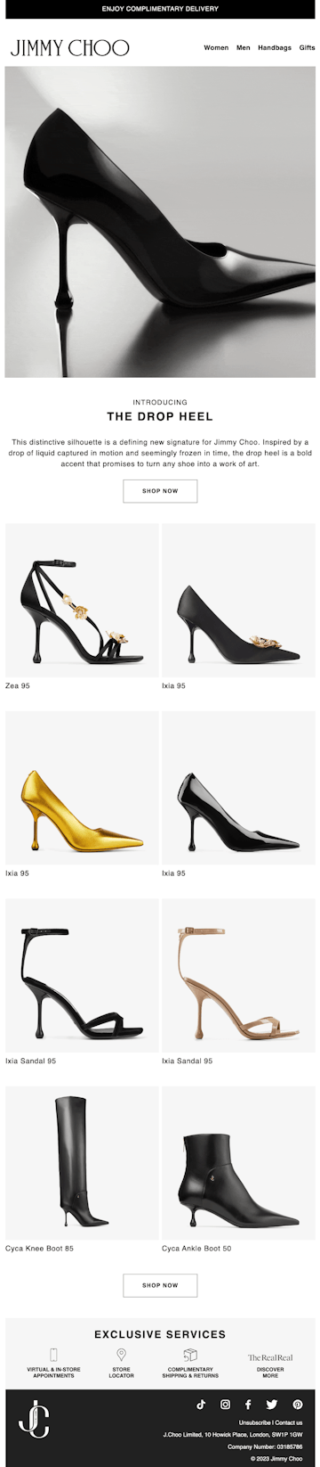 Jimmy Choo Email Design Thumbnail Preview