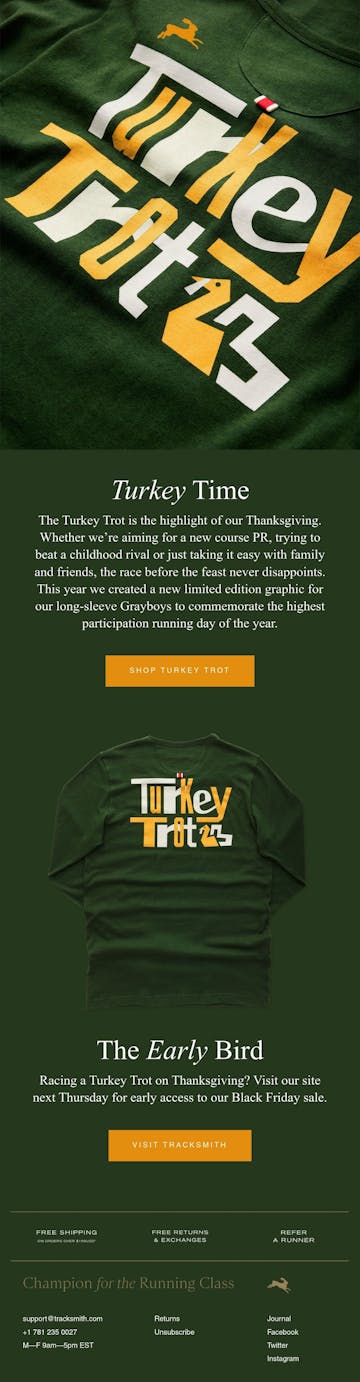 Tracksmith Email Design Thumbnail Preview