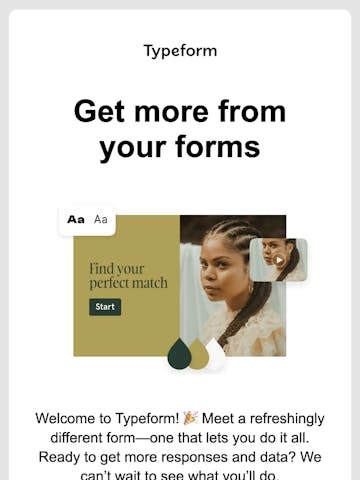 Typeform Welcome Email Thumbnail Preview