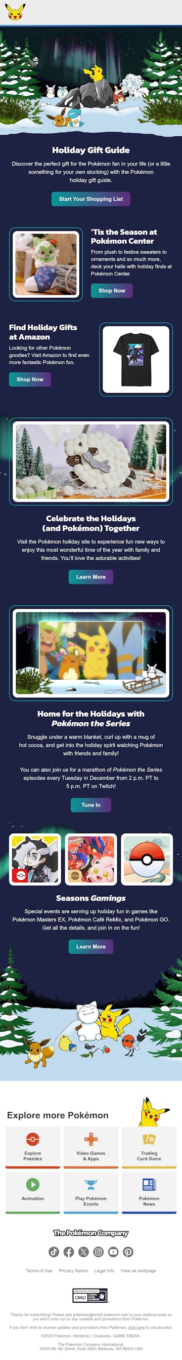 The Pokémon Company International Email Design Thumbnail Preview