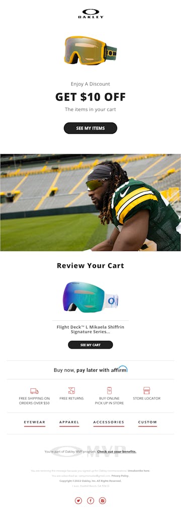 Oakley Email Design Thumbnail Preview
