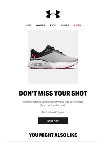 Under Armour Email Design Thumbnail Preview