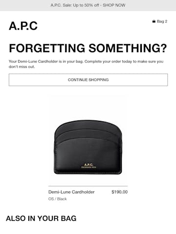 A.P.C. Email Design Thumbnail Preview