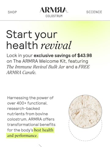 ARMRA Email Design Thumbnail Preview