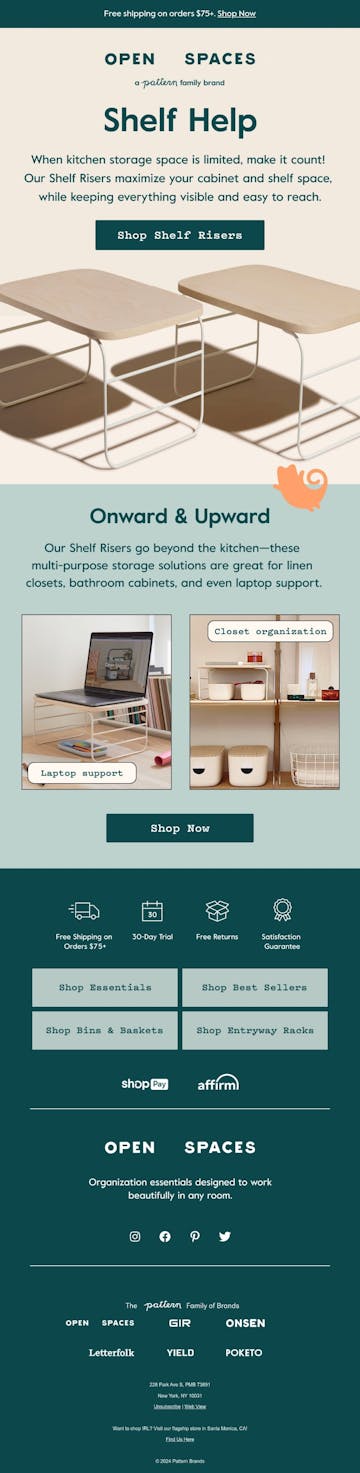 Open Spaces by Pattern Brands Email Design Thumbnail Preview