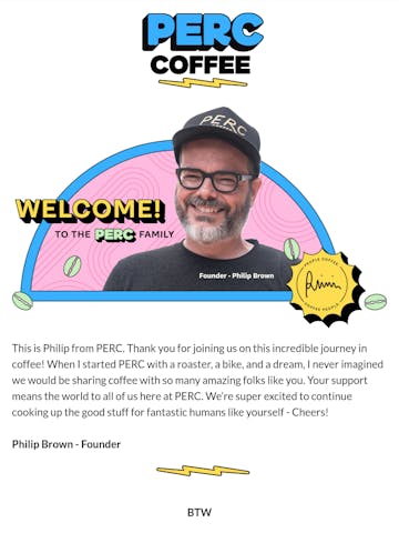 PERC Coffee Email Design Thumbnail Preview