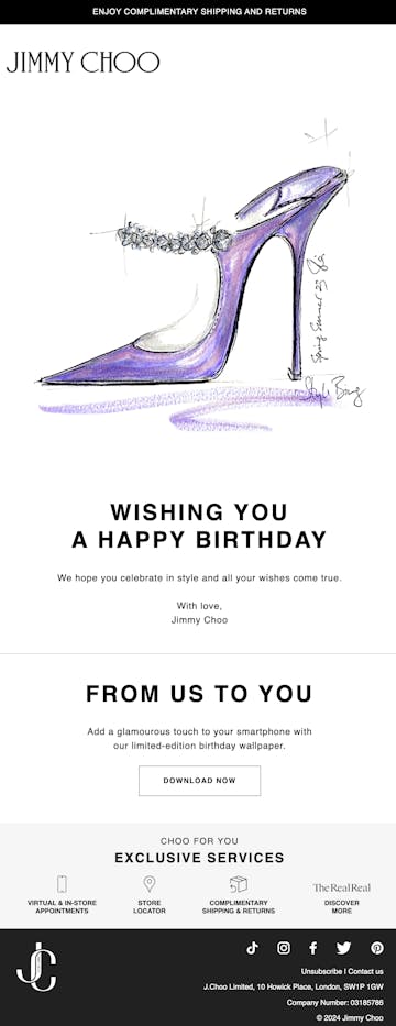 Jimmy Choo Email Design Thumbnail Preview