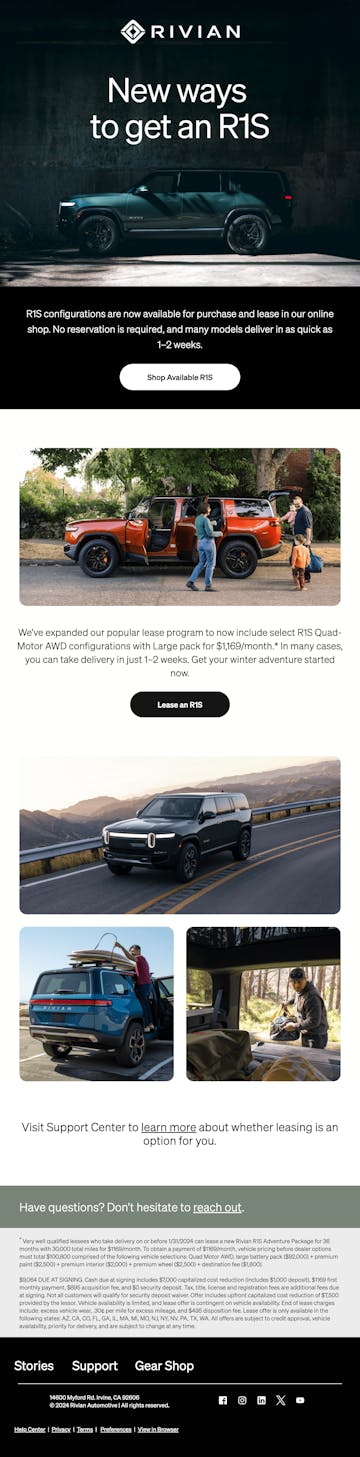 Rivian Email Design Thumbnail Preview