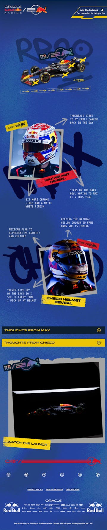 Oracle Red Bull Racing Interactive Email Design Thumbnail Preview