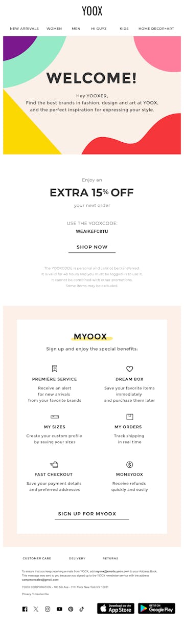 YOOX Email Design Thumbnail Preview