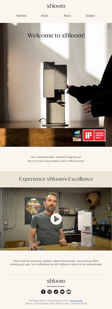 xBloom Coffee Email Design Thumbnail Preview
