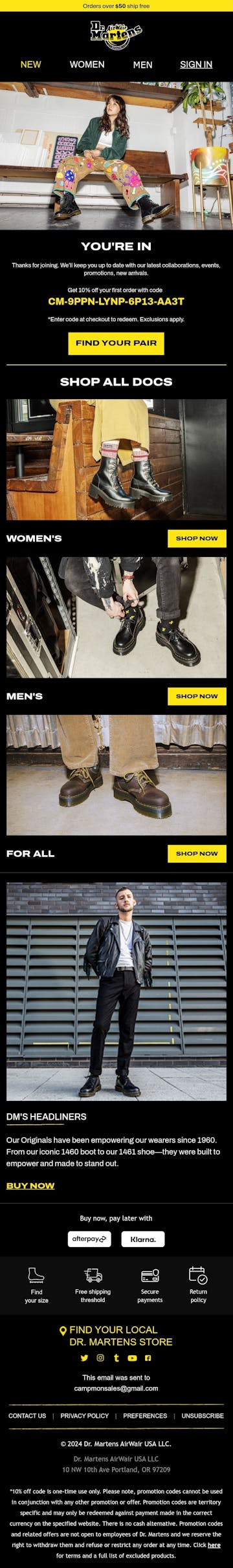 Dr. Martens Email Design Thumbnail Preview