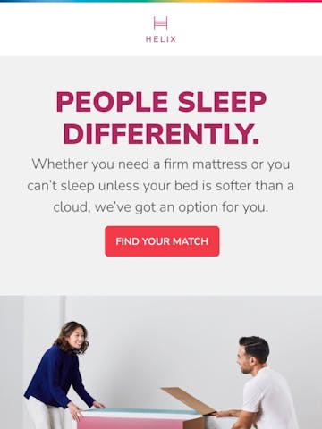Helix Sleep Email Design Thumbnail Preview