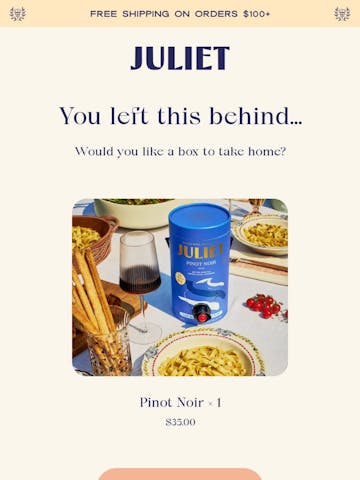 Juliet Wine Email Design Thumbnail Preview