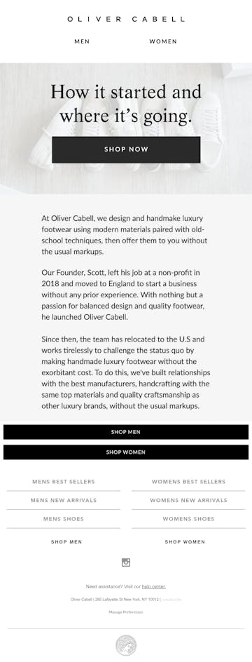 Oliver Cabell Email Design Thumbnail Preview