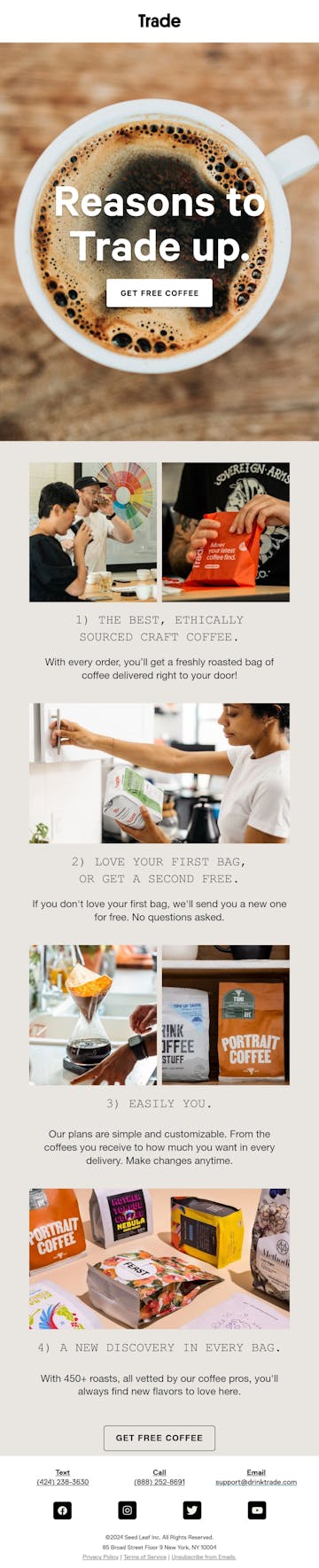 Trade Coffee Email Design Thumbnail Preview
