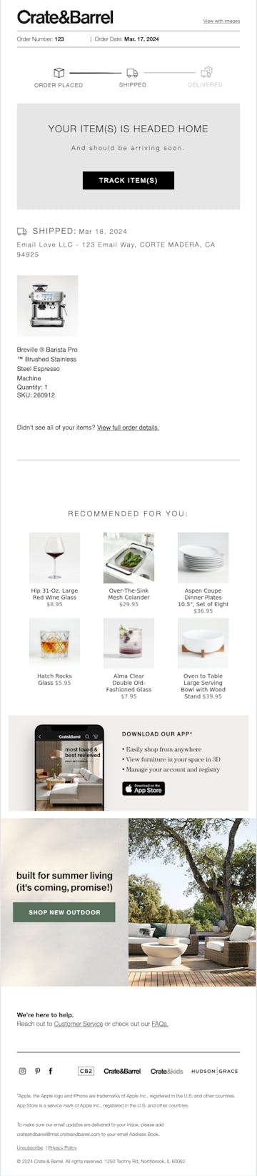 Crate & Barrel Email Designs Thumbnail Preview