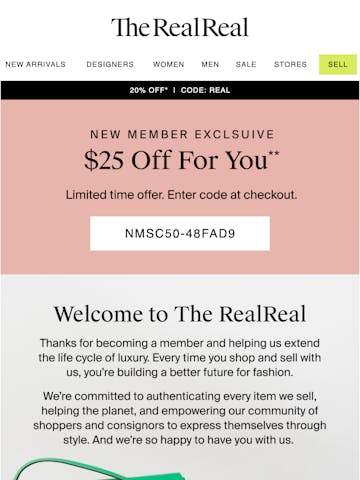 The RealReal Email Design Thumbnail Preview