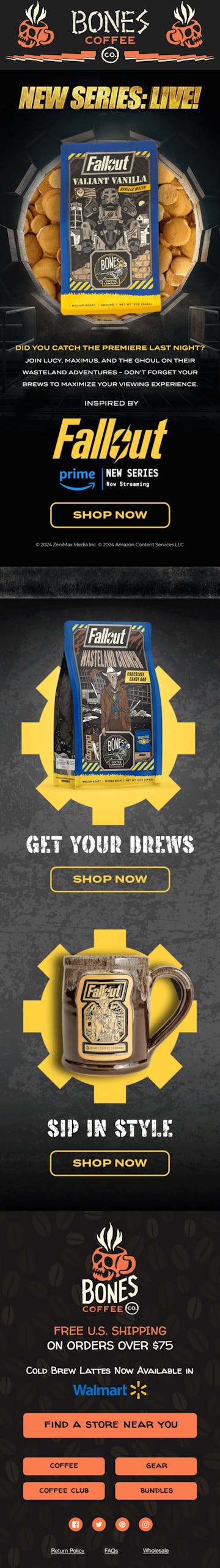 Bones Coffee Company Email Design Thumbnail Preview