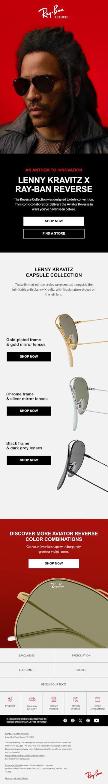Ray-Ban Email Design Thumbnail Preview