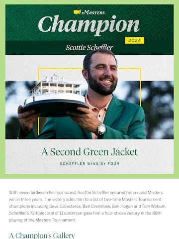 The Masters Email Design Thumbnail Preview