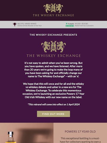 The Whisky Exchange Email Design Thumbnail Preview
