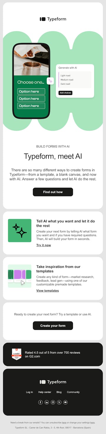 Typeform Email Design Thumbnail Preview