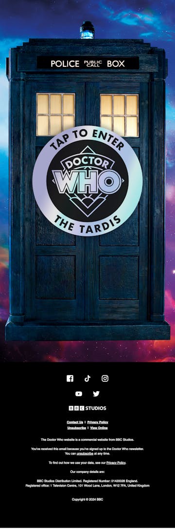 Doctor Who Interactive Email Thumbnail Preview