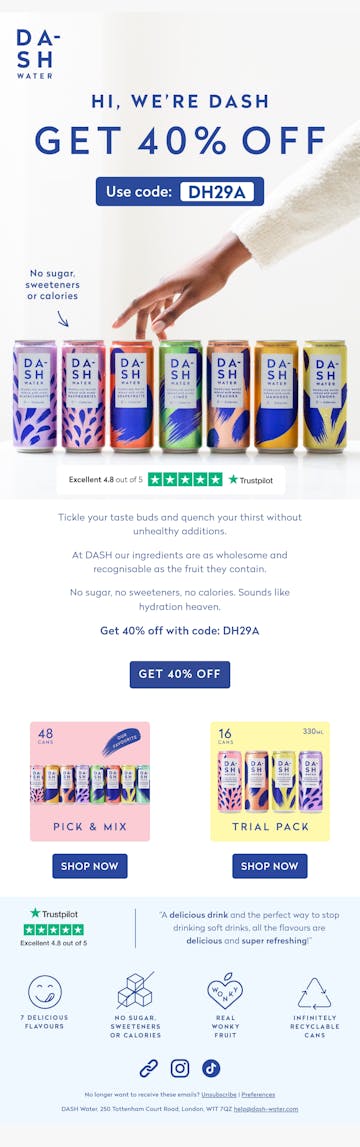 DASH Water Email Design Thumbnail Preview