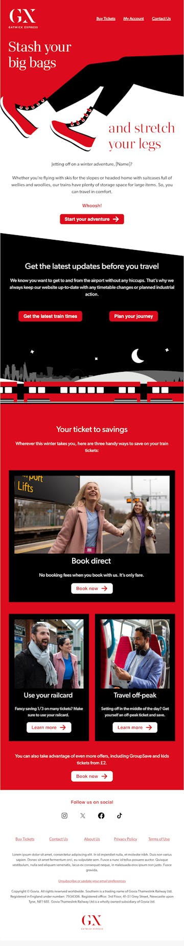 Gatwick Express Email Design Thumbnail Preview