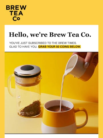 Brew Tea Company Email Design Thumbnail Preview