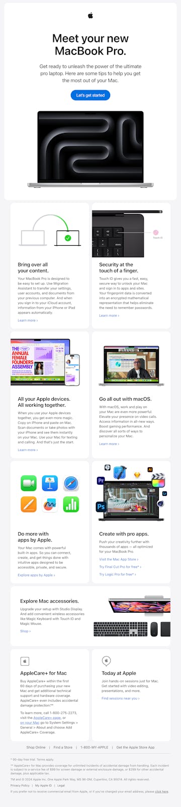 Apple Post-Purchase Email Design Thumbnail Preview