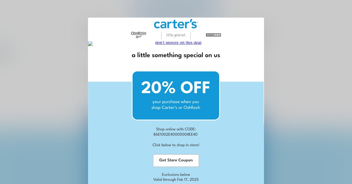 Email Inspiration from carter's Email Love