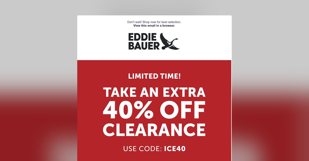 Email Inspiration from Eddie Bauer Email Love