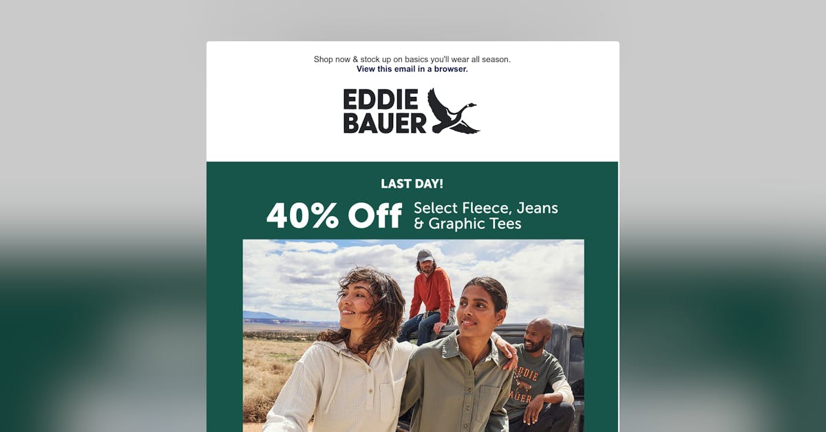 Email Inspiration from Eddie Bauer Email Love