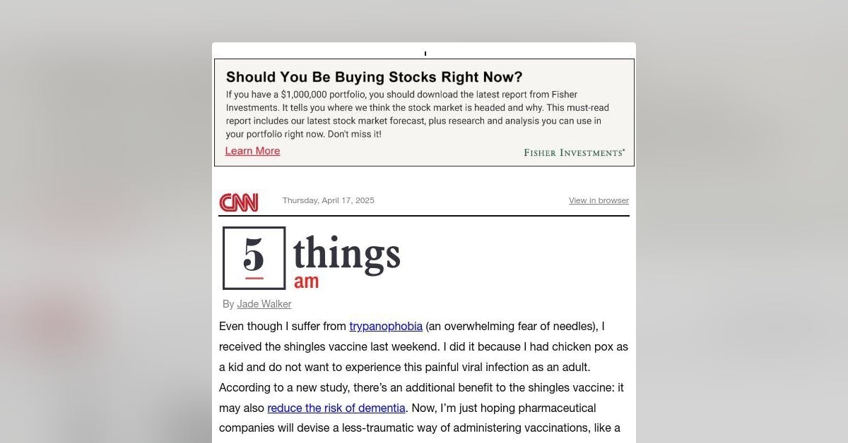 Email Inspiration from CNN's 5 Things AM - Email Love