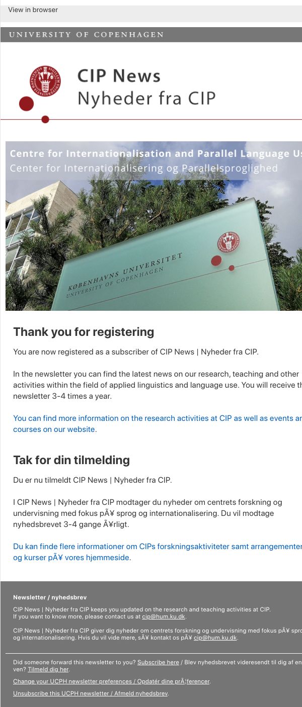 University Of Copenhagen Københavns Universitet Emails And Newsletters